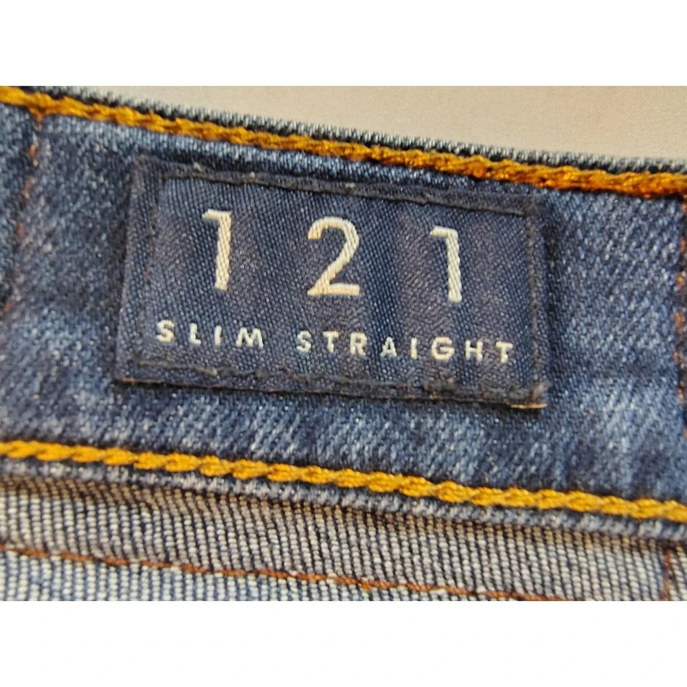 Lucky Brand 121 Slim Straight Mens Jeans 29x32 Dark Wash Blue Denim Stretch